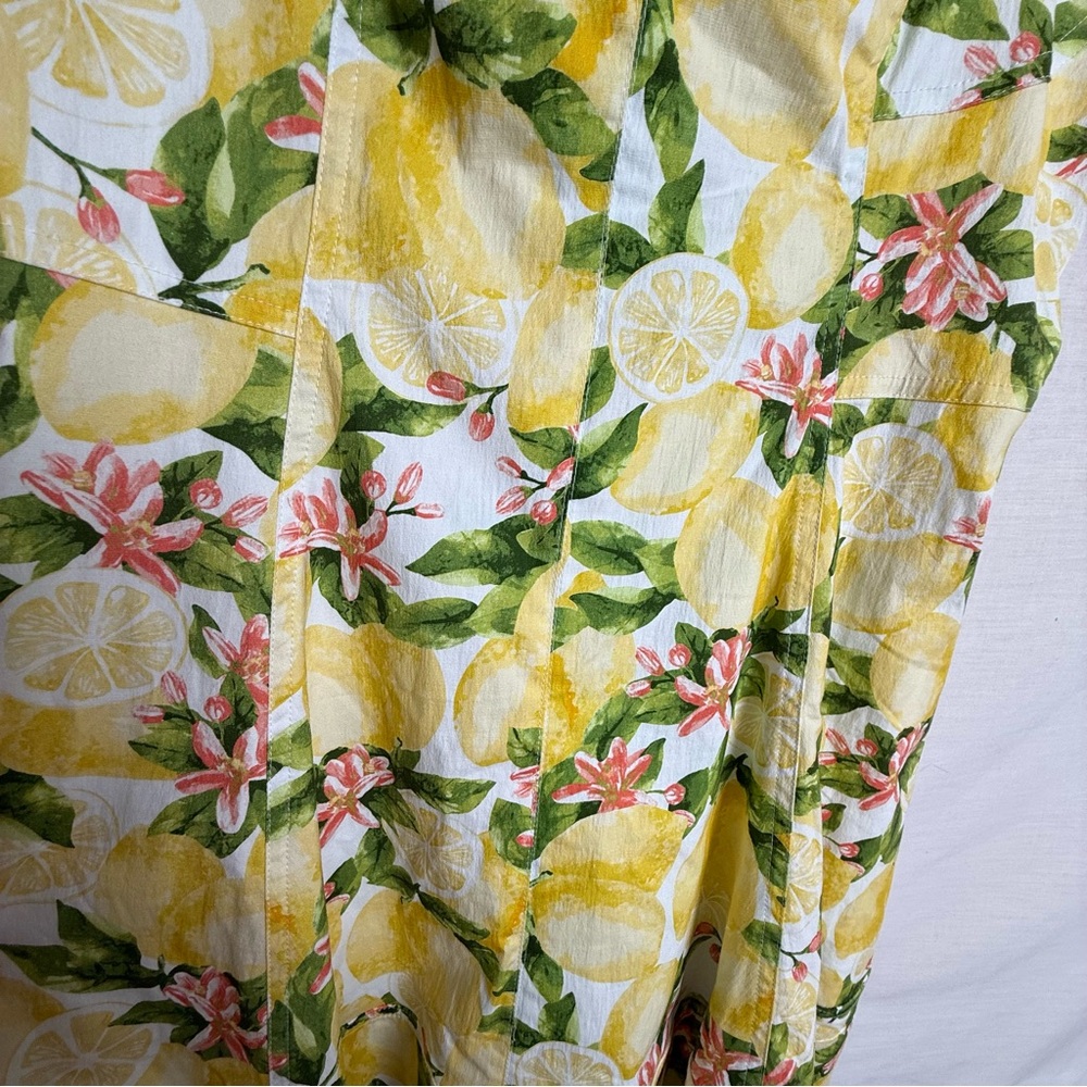 Avec Les Filles Lemon Corset Style Lemon Printed Mini Dress- Size 14 NWT - Picture 2 of 9